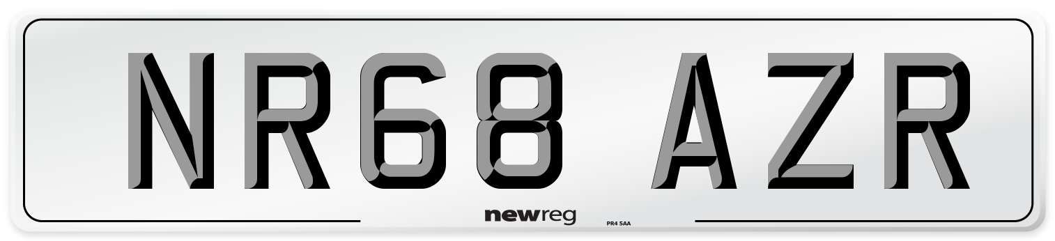 NR68 AZR Number Plate from New Reg